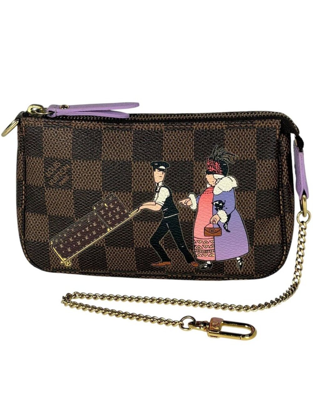 Louis Vuitton Mini Pochette Soir Pouch Illustre Damier Brown